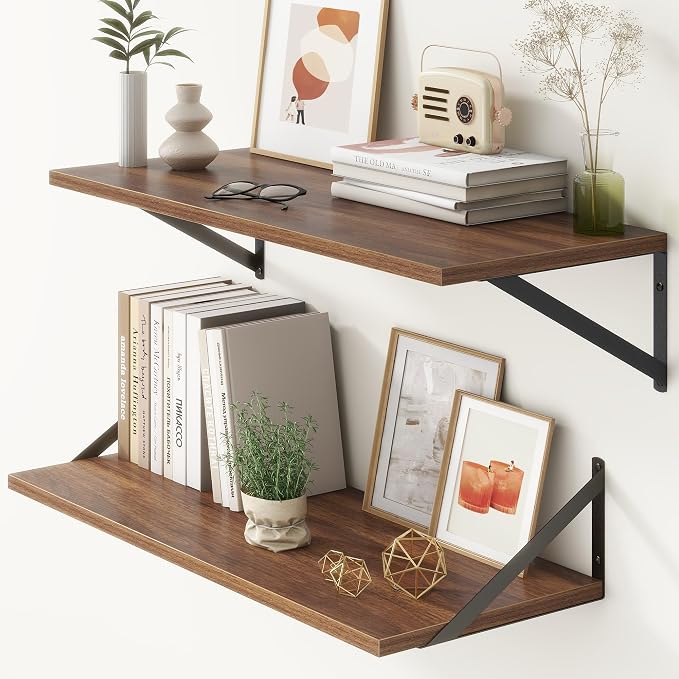 12 Inch Deep Floating Shelves, 30W x 12D Wall Shelves by FunMemories