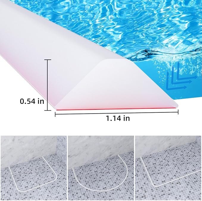 Duzzy 118 Inch Collapsible Shower Water Dam, Shower Threshold Water Stopper - Image 2