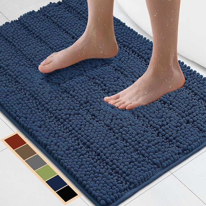 Bcoimo 30"×20" Chenille Bath Mat – Non-Slip by Bcoimo