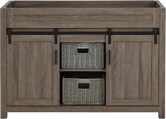 TILE & TOP Farm Barn 48" Single Bathroom Vanity Cabinet Without Top, Antique - Image 3