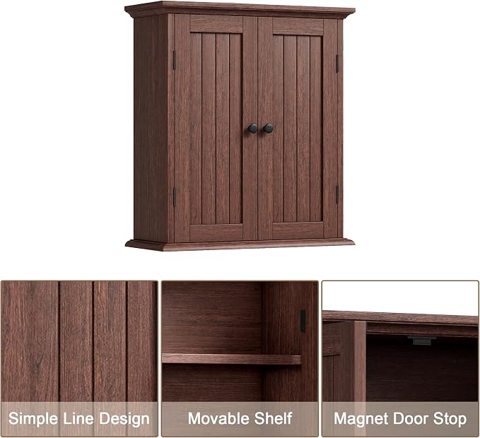 ChooChoo Bathroom Wall Cabinet, Over The Toilet Space Saver Storage Cabinet - Image 4