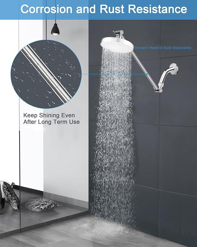 11 Inch Adjustable Shower Head Extension Arm - Image 9