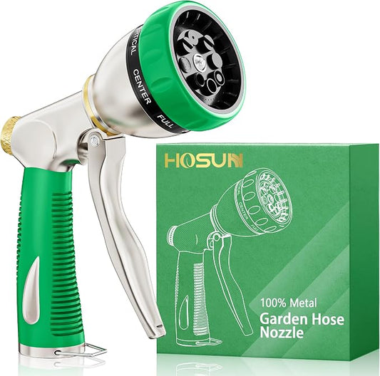 HOSUN Garden Hose Nozzle Sprayer Heavy Duty, 100% Metal Water Hose Nozzle by HOSUN