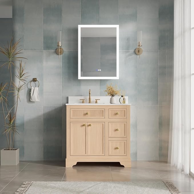 WELLFOR 24 x 32 Inch LED Medicine Cabinet - Image 5