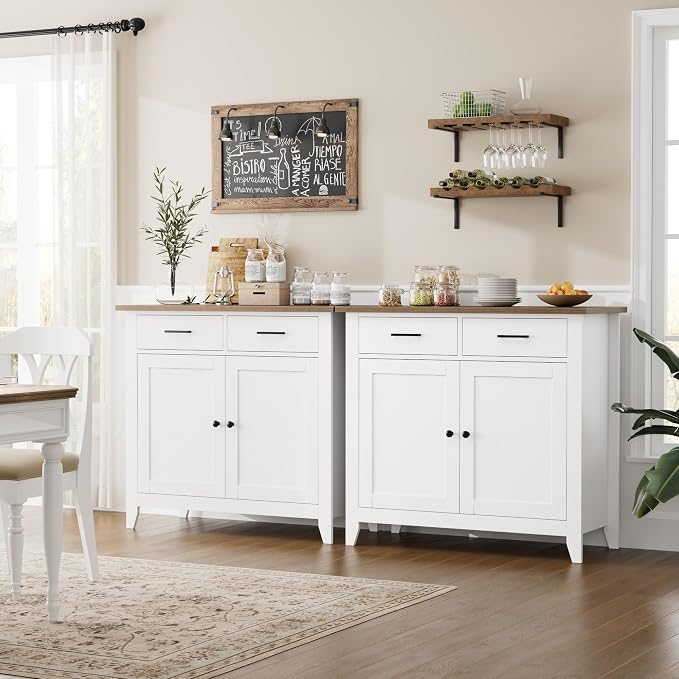 HORSTORS Kitchen Storage Cabinet, Modern Farmhouse Buffet Cabinet - Image 4