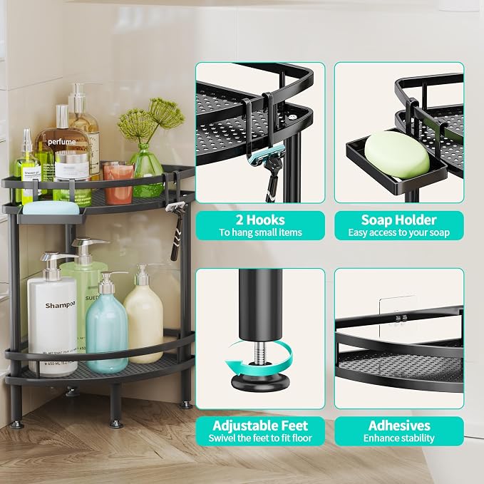 HapiRm Standing Corner Shower Caddy - Image 3