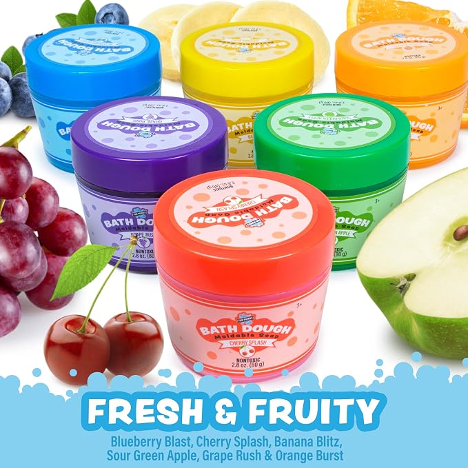 Tub Works® Bath Dough™ Moldable Kids Soap Bath Toy, Variety 6 Pack | Shape - Image 6
