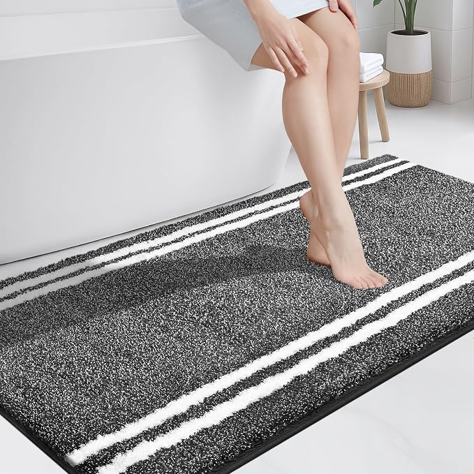 PURRUGS Bathroom Rug Non-Slip Machine Washable 30" x 60", Super Absorbent and by PURRUGS