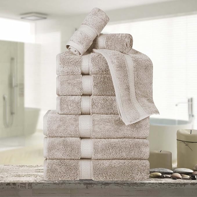 BNM Egyptian Cotton Heavyweight Towels, 800 GSM, Face/ Washcloths, Hand Towels - Image 2