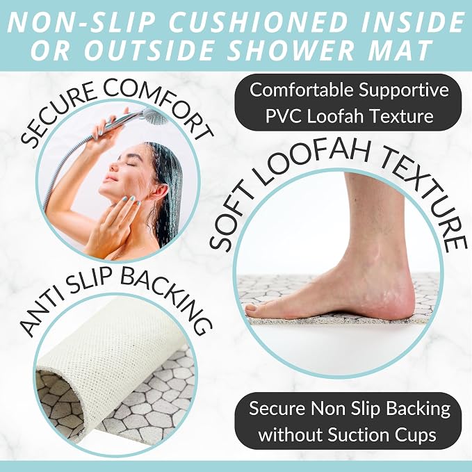 Enkosi Loofah Non-Slip Shower Mat - Image 2