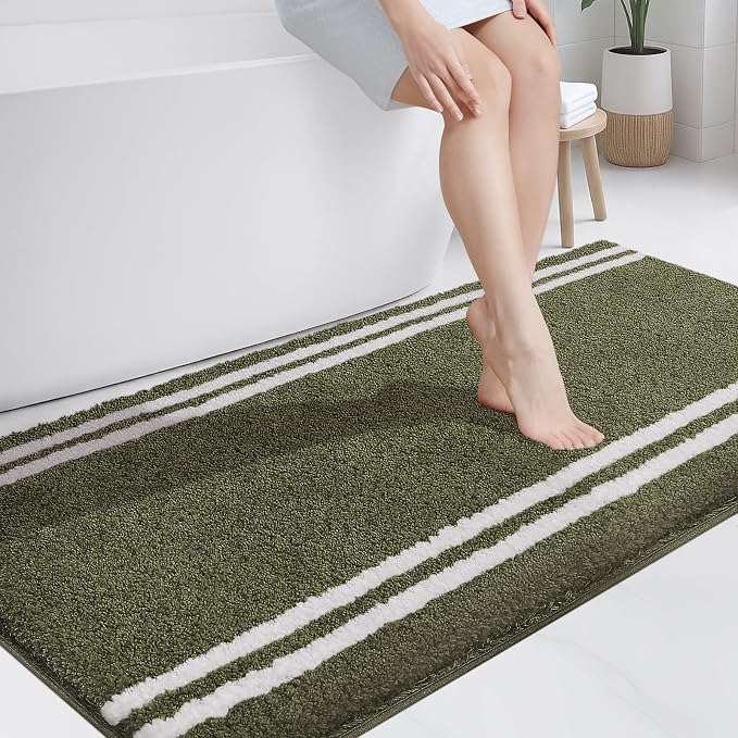 PURRUGS Bathroom Rug Non-Slip Machine Washable 30" x 60", Super Absorbent and by PURRUGS