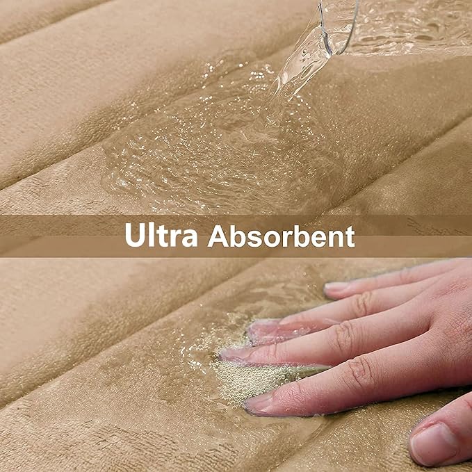 Buganda Memory Foam Bath Mat, Ultra Soft and Non-Slip Bathroom Rugs, Water - Image 4