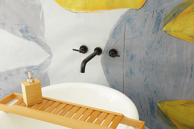 Wall Mount Tub Filler，Two Handle Bathtub Faucet, Extra Long Spout Reach - Image 3