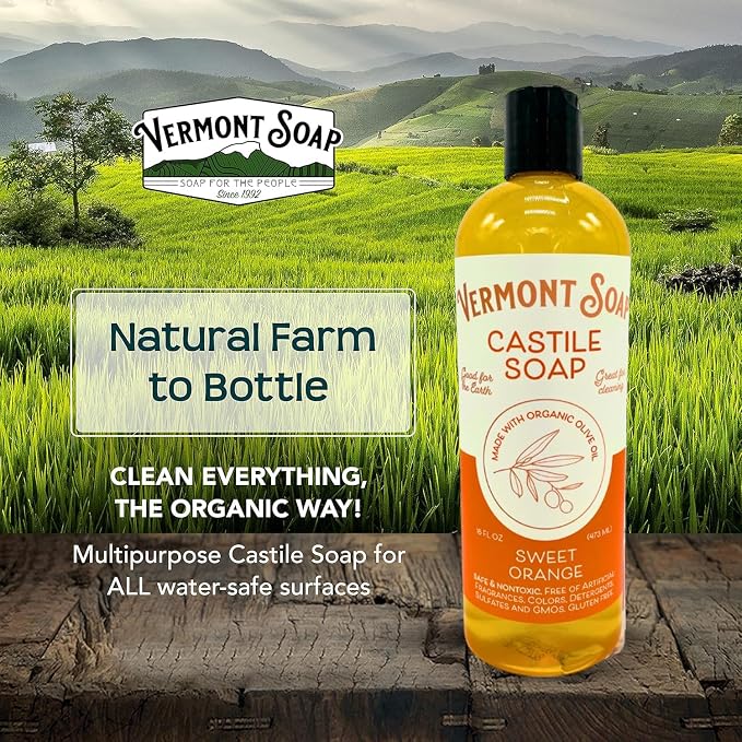 Vermont Orange Castile Soap, Gentle Liquid Soap - Image 4