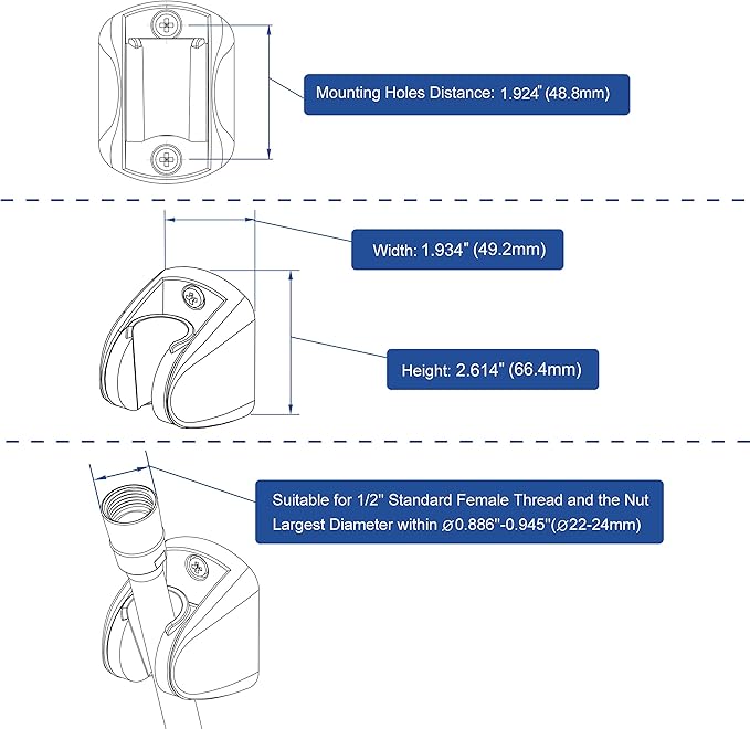 YOO.MEE On Wall Mount Shower Bracket - Image 6