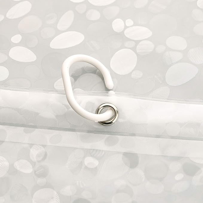 AooHome Pebble Pattern Shower Curtain Liner, Plastic EVA Shower Curtain - Image 5