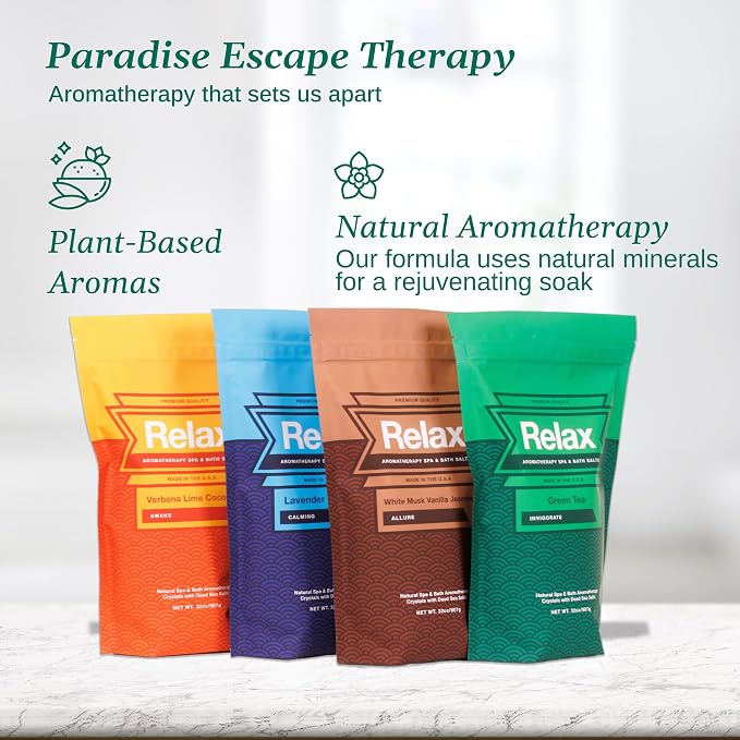 Relax Spa & Bath, Epsom & Dead Sea Salts, Aromatherapy Bath Salts - Image 6
