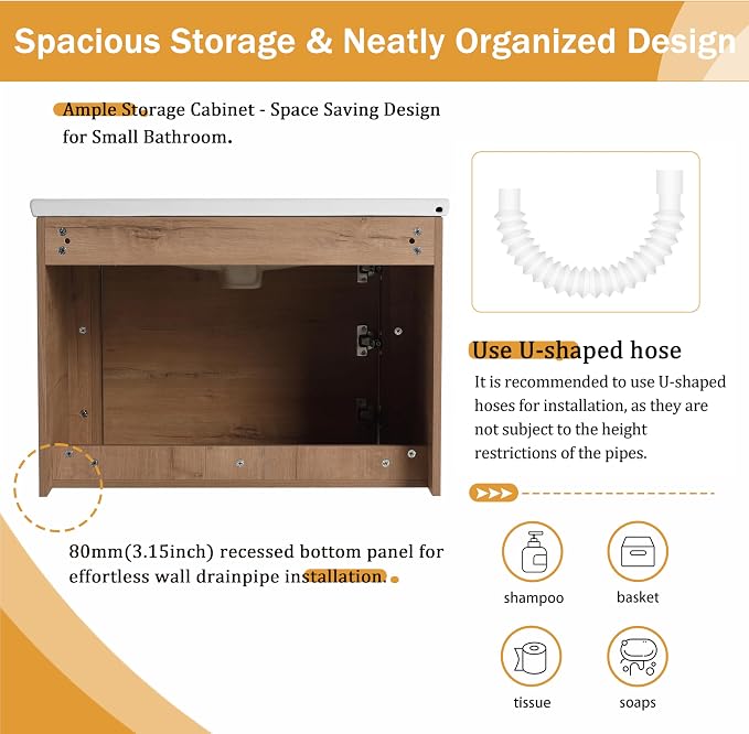 28 Inch Wall-Mounted Vanity - Image 6
