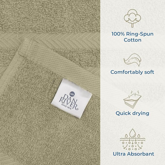 DAN RIVER 2 Pack Luxury Bath Sheets 35x70, 600 GSM, Soft & Quick Dry 100% Ring - Image 6