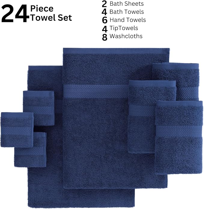 LANE LINEN 24 PCs Bath Towel Set - Image 5