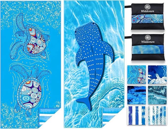 Lightweight Thin Microfiber Beach Towel Sand Free Quick Dry Absorbent Compact by WIDDONEN