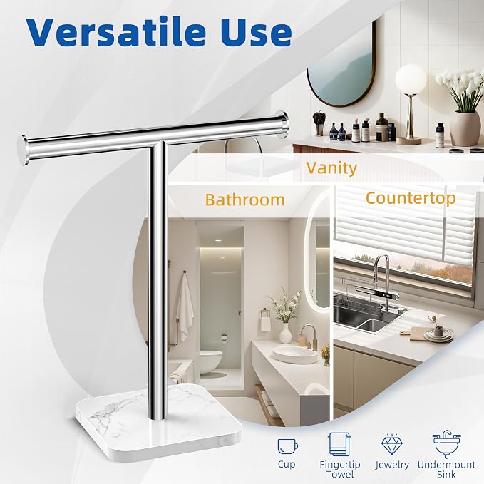 RUACQ Hand Towel Holder, T-Shape Free Standing Hand Towel Holder Stand - Image 6