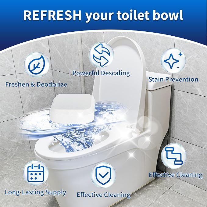 Toilet Bowl Cleaner Tablets, Leaves Bowl Sanitary, Deodorizes, Descales & - Image 2