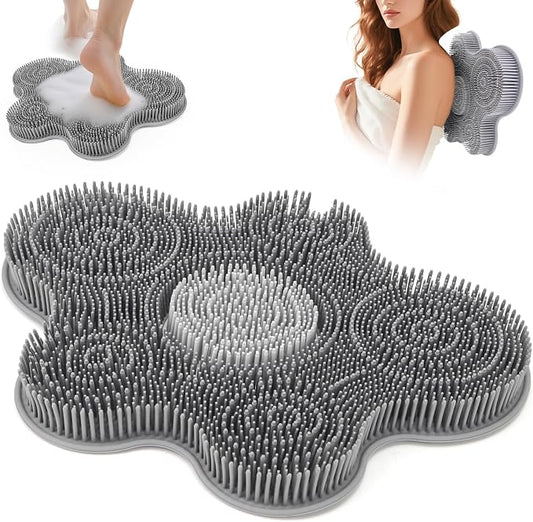 Shower Foot Scrubber Mat Silicone Back Exfoliating Cleaner, Feet Message Bath by Mabnuby