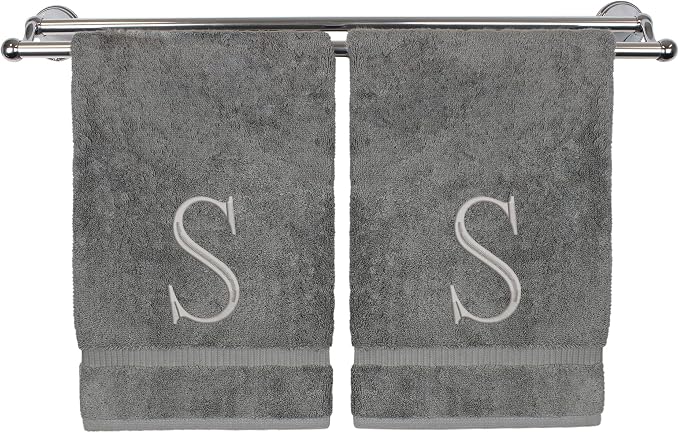 Monogrammed Hand Towel, Personalized Initial Gift, Extra Absorbent 100% Turkish by BareCotton