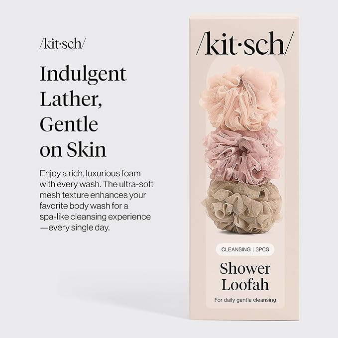 Kitsch Shower Loofah – Soft Mesh Body Scrubber & Bath Sponge - Image 5