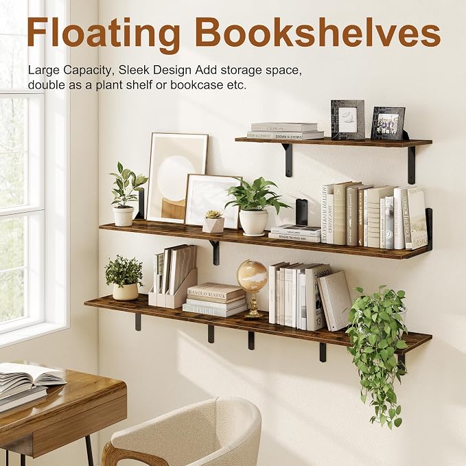 30" W x 12" D Floating Shelves for Wall, Deep Wall Shelves - Image 6