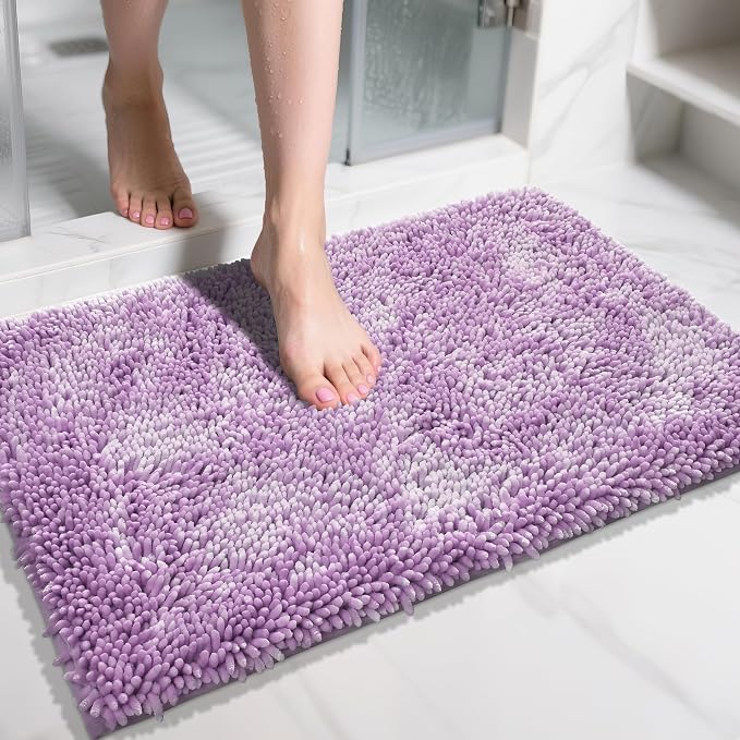Yimobra Chenille Bathroom Rugs Non Slip, Extra Thick Soft Absorbent Bath Rug by Yimobra