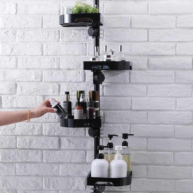 4-Tier Corner Shower Caddy Tension Pole Organizer by SHUANGQING