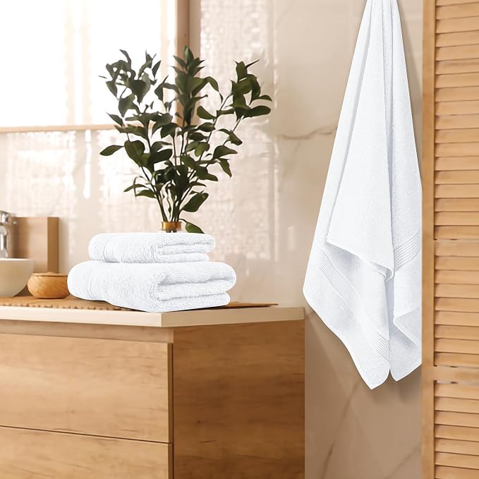 Belizzi Home Ultra Soft 3 Pack Cotton Towel Set, Contains a Bath Towel 28x55 - Image 3