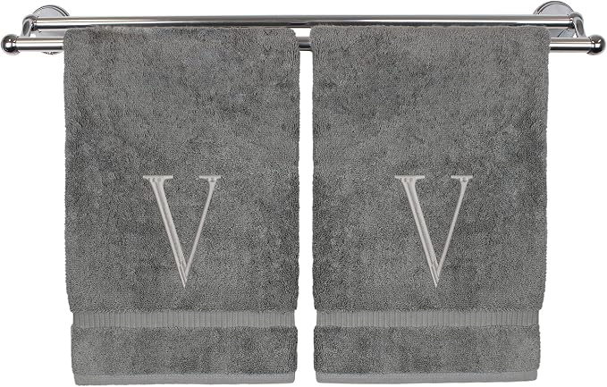 Monogrammed Hand Towel, Personalized Initial Gift, Extra Absorbent 100% Turkish by BareCotton