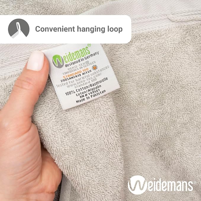 100% Cotton Washcloths Set 13” x 13” | Silver Towels | Set of 24 Ultra Soft and - Image 4