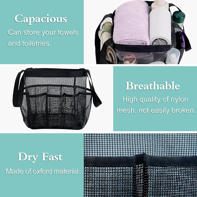 Attmu 2 Pack Mesh Shower Caddy Portable - Image 2
