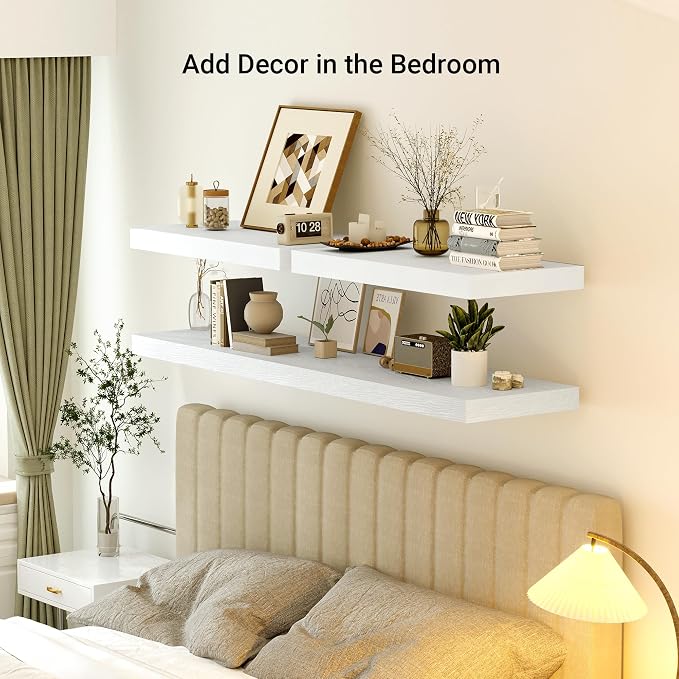 Heimlove 24 x 12 Inch Deep Floating Shelves Wall Mounted - Image 4