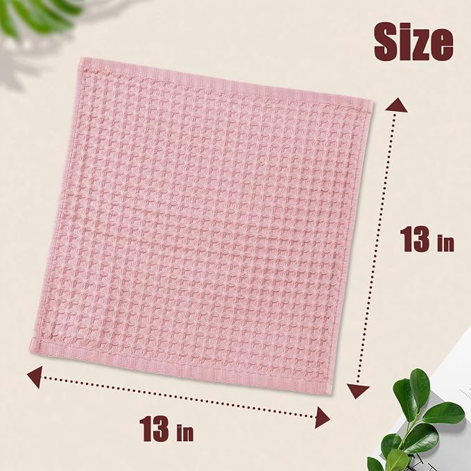 Cleanbear Waffle Wash Cloths Set of 12, Cotton Washcloths - Image 2