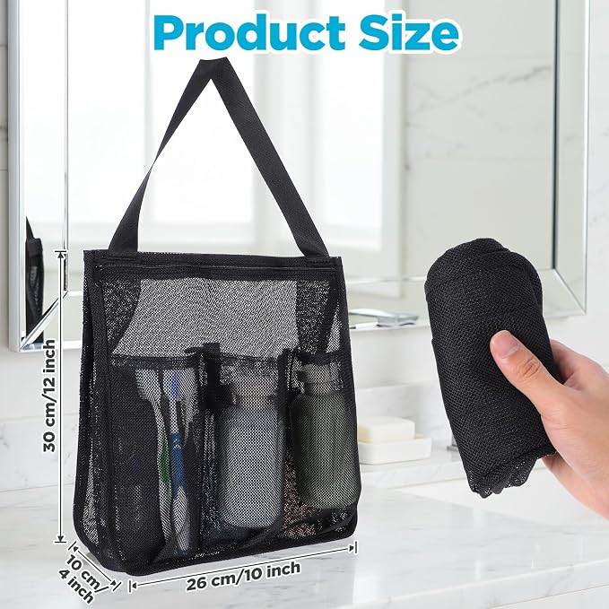 Portable Mesh Shower Caddy, Quick Dry Hanging Shower Bag - Image 2
