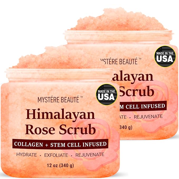 Himalayan Salt Body Scrub 12 oz each Twin Pack by MystereBeaute