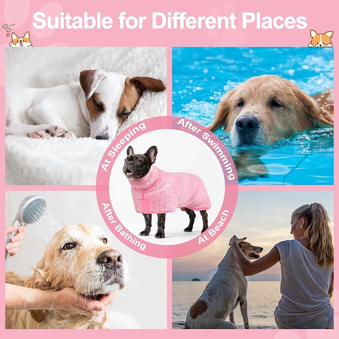 Bienbee Dog Bathrobe, Quick Drying Super Absorbent Dog Robes - Image 6