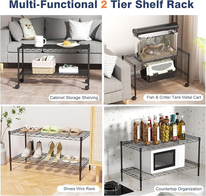 2-Tier Wire Shelving Unit, Wire Shelves Rack - Image 6