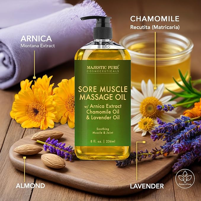MAJESTIC PURE Arnica Sore Muscle Massage Oil - Image 2