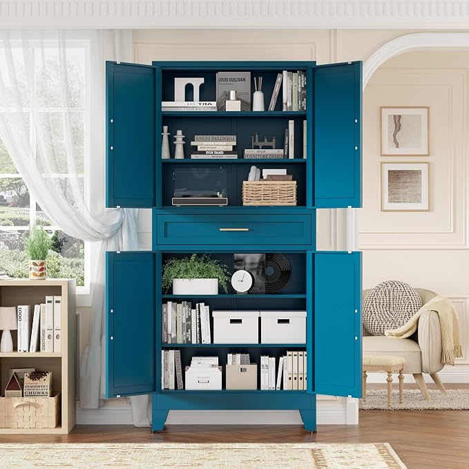 Metal Storage Cabinet with Drawer, Living Room - Image 7