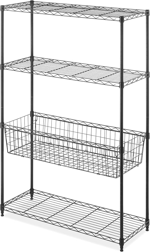 Whitmor 4 Tier Shelving Unit, Metal Storage Shelves by Whitmor
