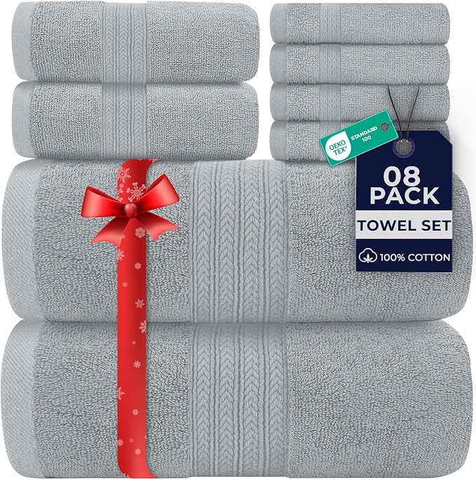 DAN RIVER 8 PC Luxury Bath Towels by DanRiver
