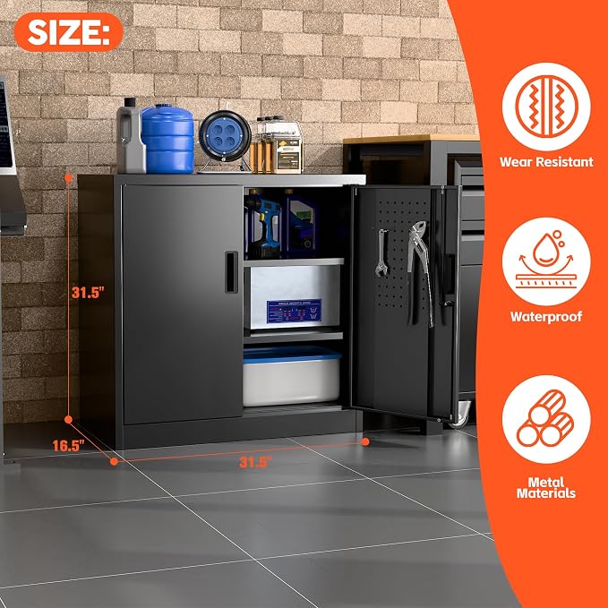 Aobabo 31.5" H Metal Storage Cabinet - Image 3
