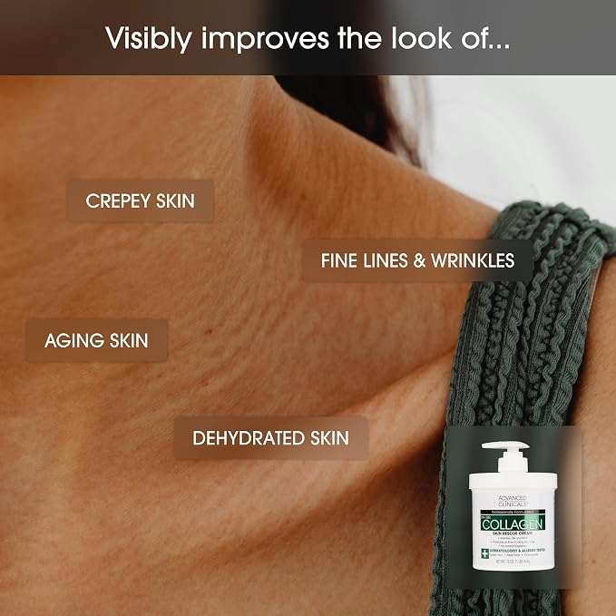 Advanced Clinicals Collagen Body Oil + Unscented Collagen Cream Body Lotion & - Image 4