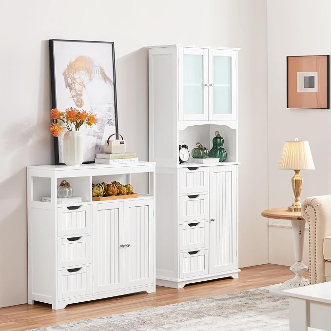 Yaheetech Bathroom Floor Cabinet, Wooden Storage Organizer - Image 4